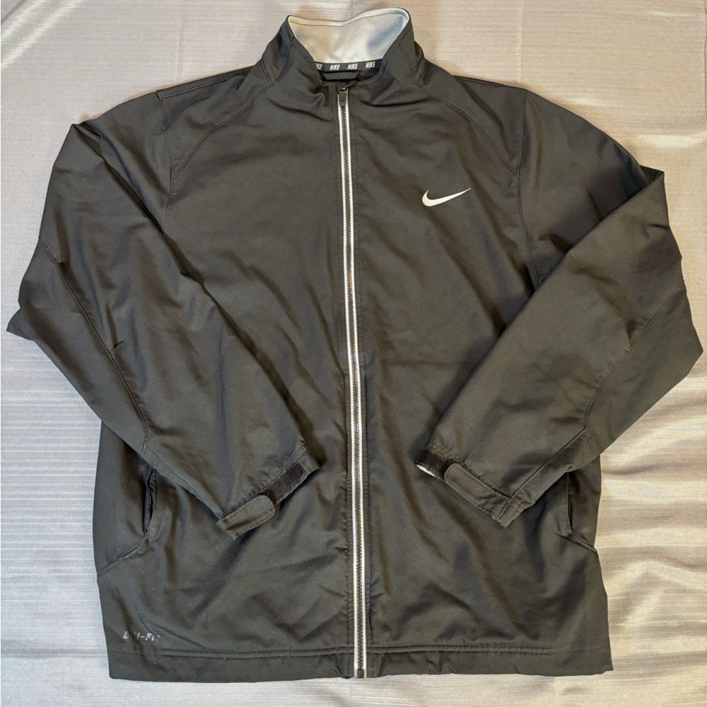 Nike Dri-FIT Full Zip Jacket Mens Large Black Training/Golf/Athletic